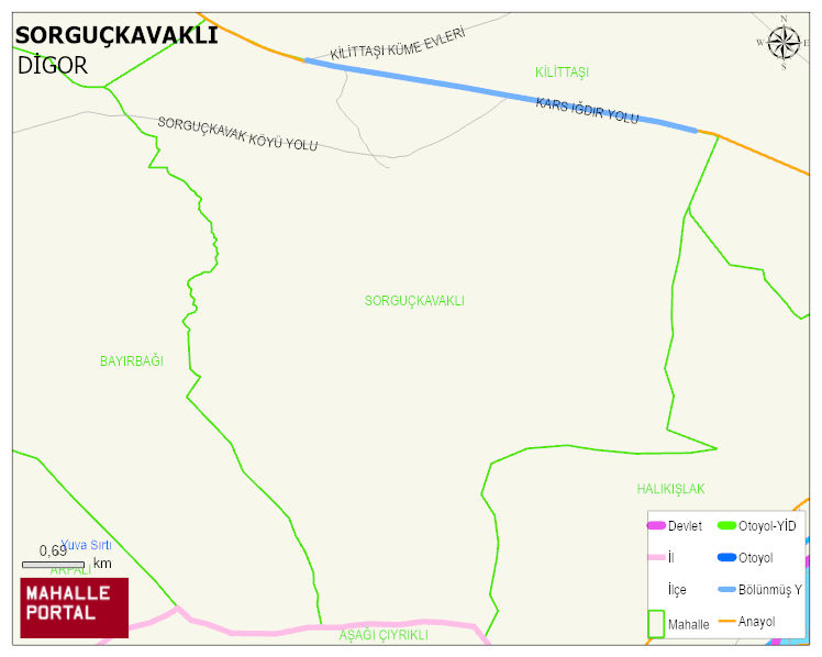 SORGUÇKAVAK Köyü Haritası | İnteraktif Köy ve Mahalle Sınırları