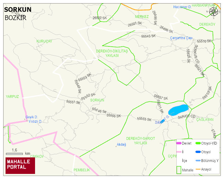 SORKUN Mahallesi Haritası | Dağlar, Ovalar ve Akarsu Bilgileri