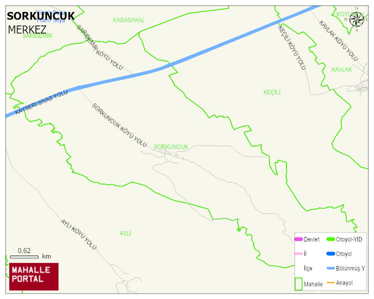 SORKUNCUK Köyü Haritası | Mahalle ve Köy Sınırı
