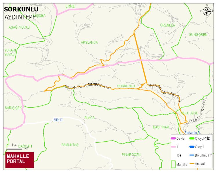 SORKUNLU Köyü Haritası | Dağlar, Ovalar ve Akarsu Bilgileri