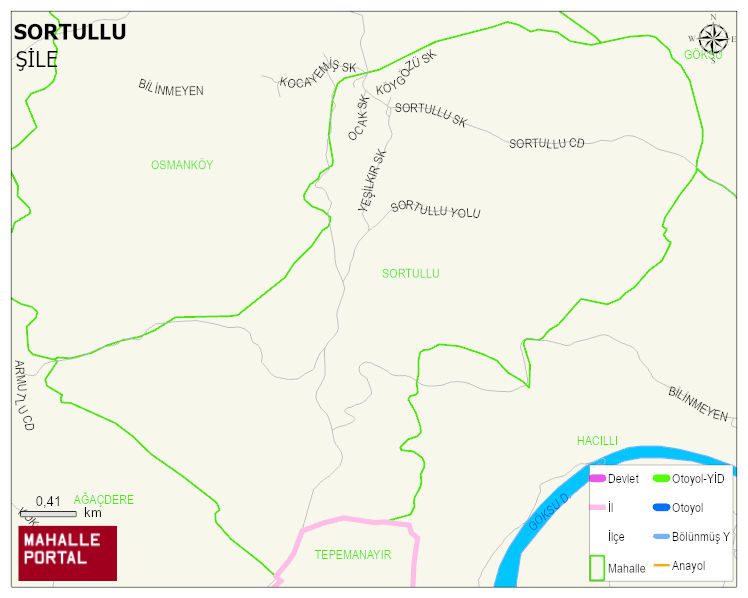 SORTULLU Mahallesi Haritası | Yükselti ve Doğa Özellikleri