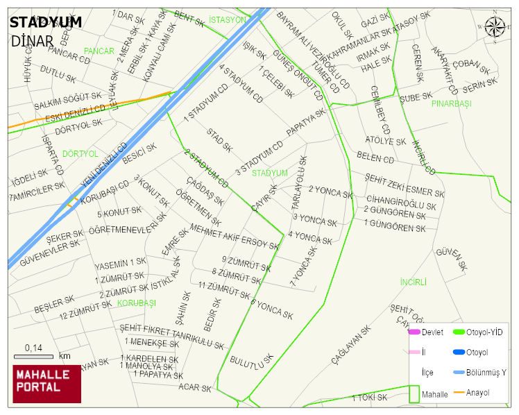 STADYUM Mahallesi Haritası | Coğrafi Yapı ve Detaylı Haritası