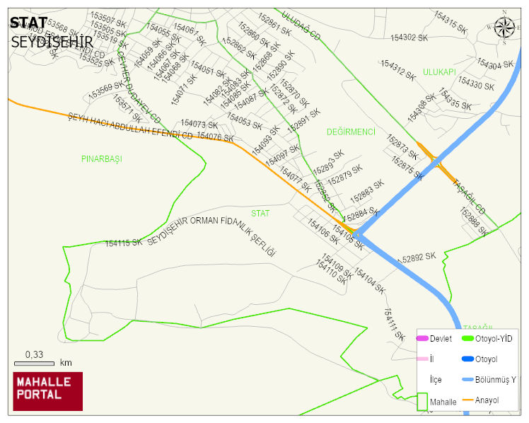 STAT Mahallesi Haritası | Yükselti ve Doğa Özellikleri