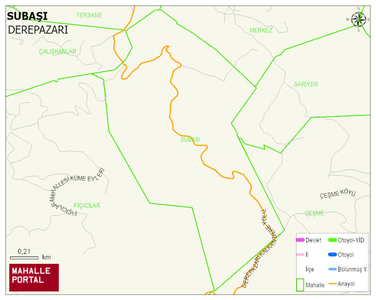 SUBAŞI Mahallesi Haritası | Coğrafi Yapı ve Detaylı Haritası