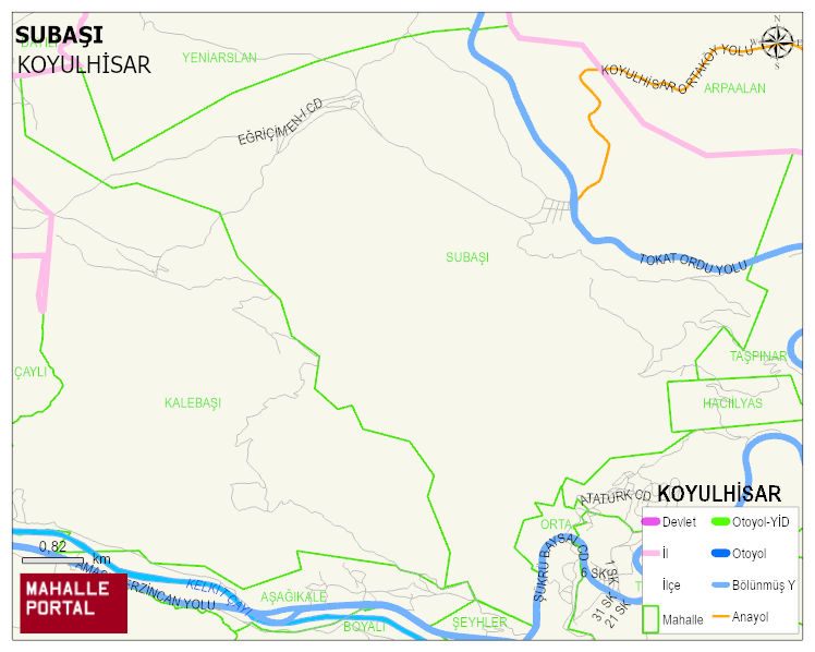 SUBAŞI Mahallesi Haritası | Dağlar, Ovalar ve Akarsu Bilgileri