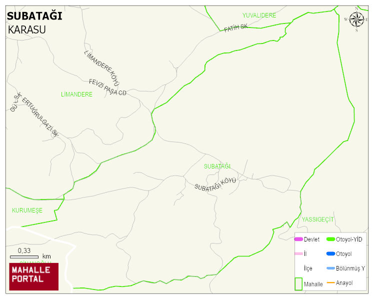 SUBATAĞI Mahallesi Haritası | Detaylı Köy ve Mahalle Görünümü