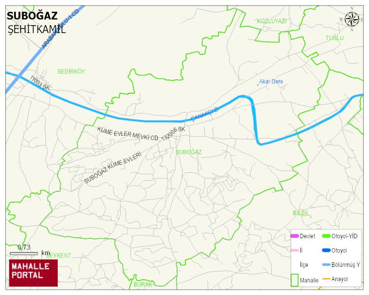 SUBOĞAZ Mahallesi Haritası | İnteraktif Köy ve Mahalle Sınırları