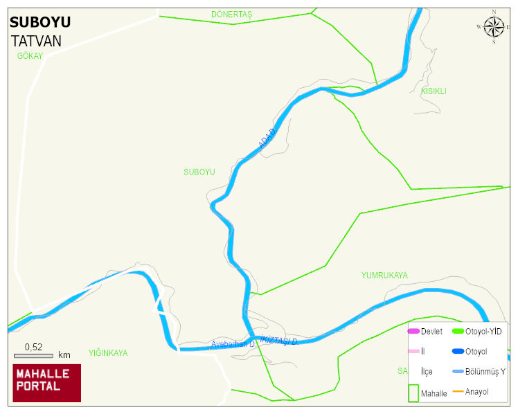 SUBOYU Köyü Haritası | Mahalle ve Köy Sınırı
