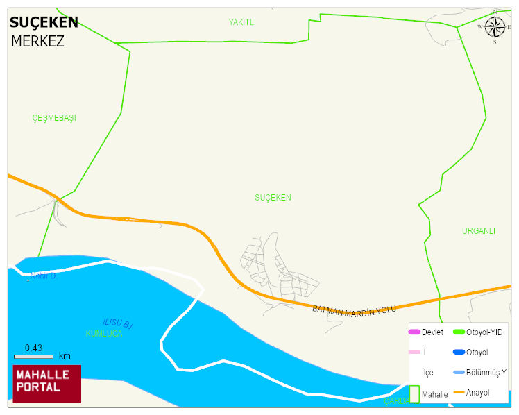 SUÇEKEN Köyü Haritası | Detaylı Köy ve Mahalle Görünümü
