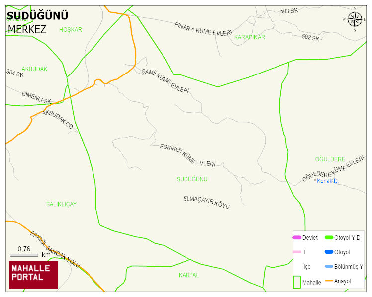 SUDÜĞÜNÜ Köyü Haritası | Dağlar, Ovalar ve Akarsu Bilgileri