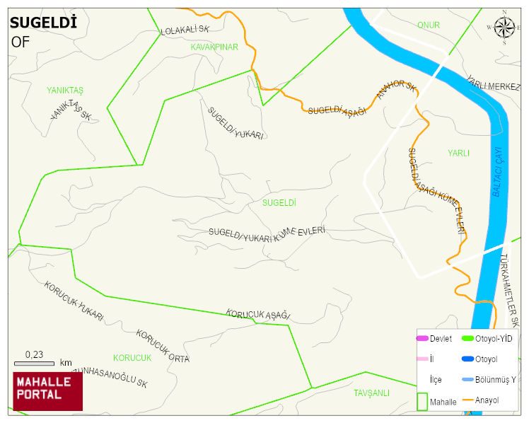 SUGELDİ Mahallesi Haritası | Mahalle ve Köy Sınırı