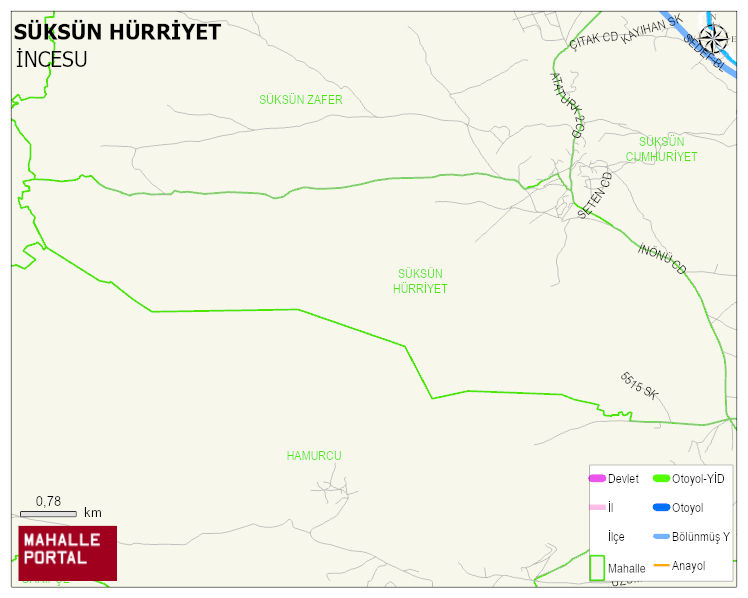 SÜKSÜN HÜRRİYET Mahallesi Haritası | Uydu Görüntüsü ve Harita Detayları