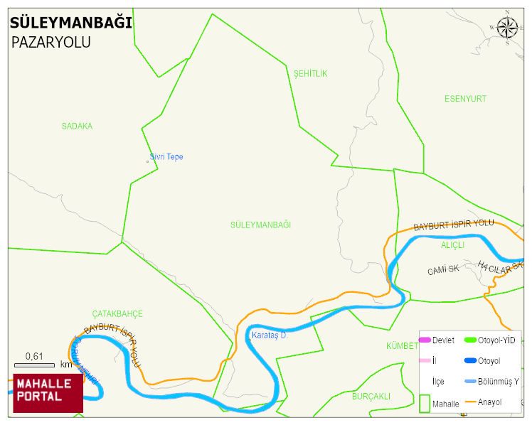 SÜLEYMANBAĞI Mahallesi Haritası | Mahalle ve Köy Sınırı