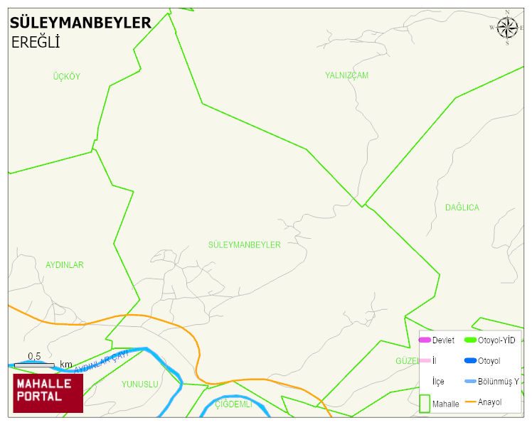 SÜLEYMANBEYLER Köyü Haritası | Dağlar, Ovalar ve Akarsu Bilgileri