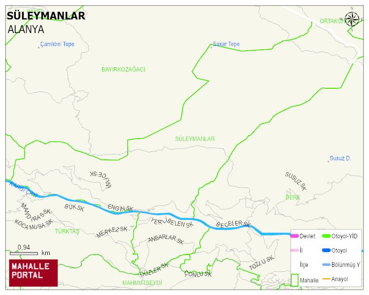 SÜLEYMANLAR Mahallesi Haritası | Coğrafi Yapı ve Detaylı Haritası