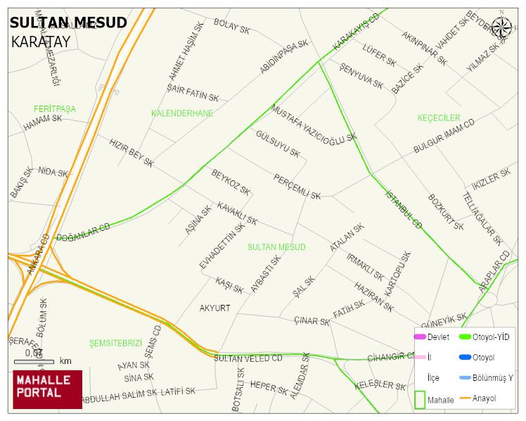 SULTAN MESUD Mahallesi Haritası | Detaylı Köy ve Mahalle Görünümü