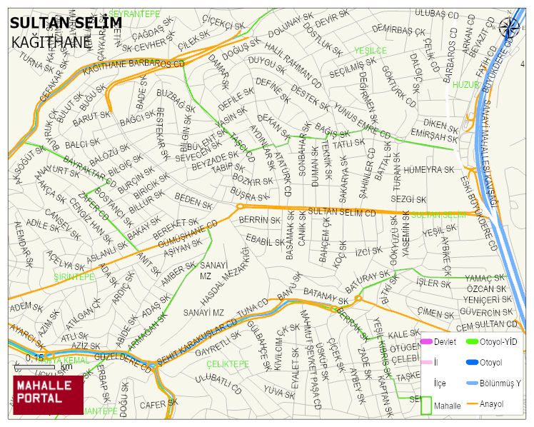 SULTAN SELİM Mahallesi Haritası | Sayısal Bölge Görünümü