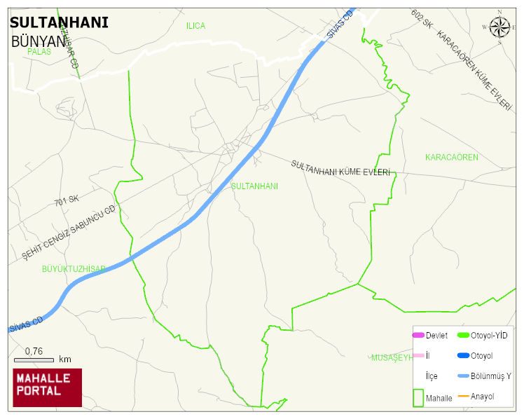 SULTANHANI Mahallesi Haritası | İnteraktif Köy ve Mahalle Sınırları