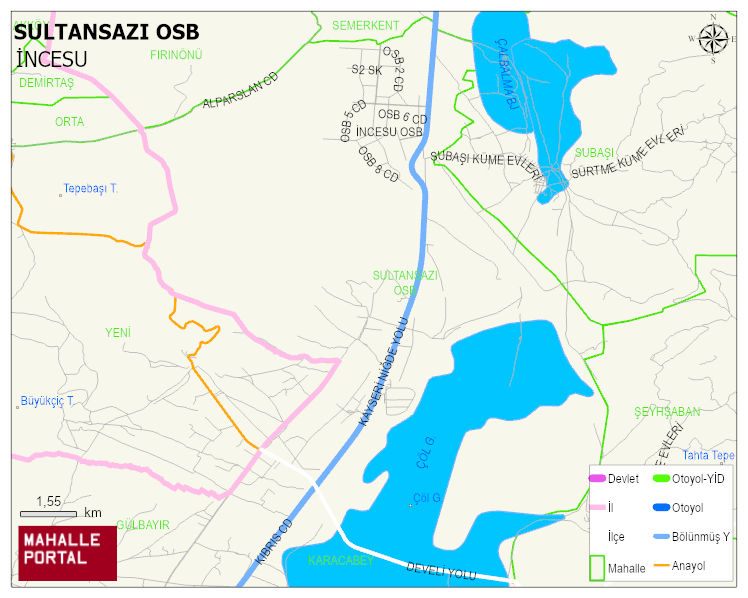 SULTANSAZI OSB Mahallesi Haritası | Dağlar, Ovalar ve Akarsu Bilgileri