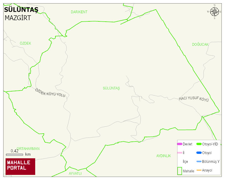 SÜLÜNTAŞ Köyü Haritası | İnteraktif Köy ve Mahalle Sınırları
