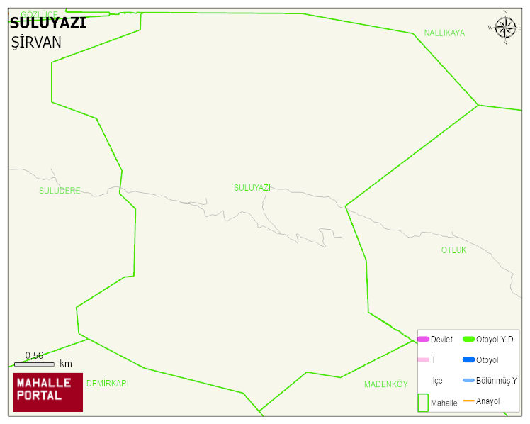 SULUYAZI Köyü Haritası | Mahalle ve Köy Sınırı