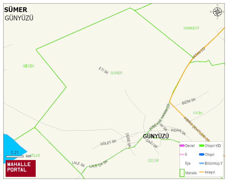 SÜMER Mahallesi Haritası | Mahalle ve Köy Sınırı