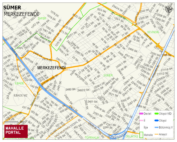 SÜMER Mahallesi Haritası | Dağlar, Ovalar ve Akarsu Bilgileri