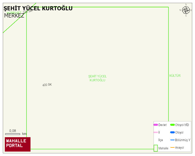 SUNGU BELDESİ ŞEHİT YÜCEL KURTOĞLU Mahallesi Haritası | Mahalle Sokak Haritası