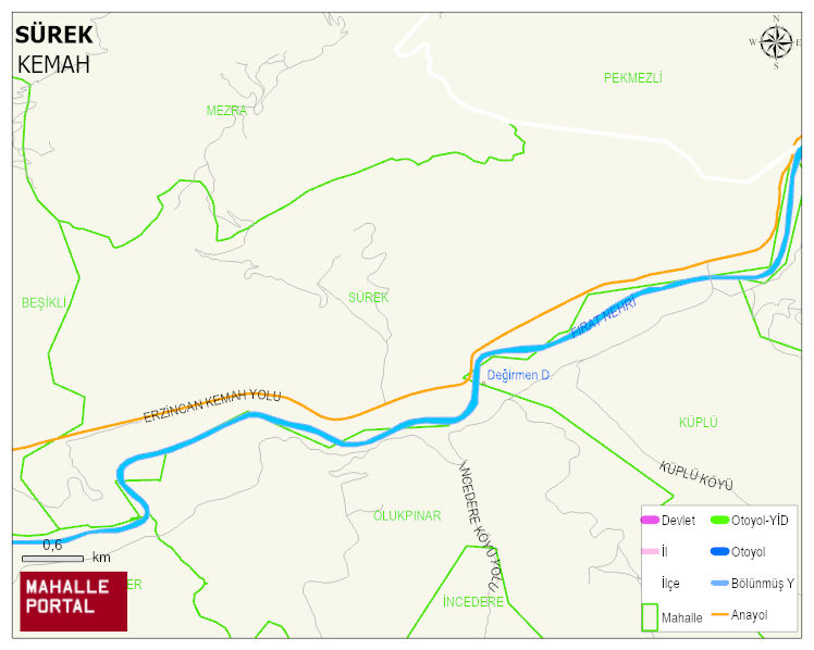 SÜREK Köyü Haritası | Mahalle ve Köy Sınırı
