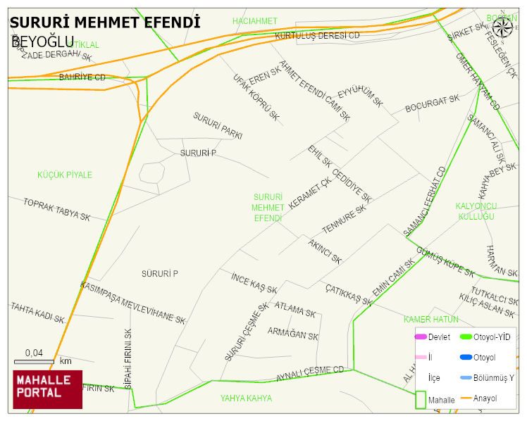 SURURİ MEHMET EFENDİ Mahallesi Haritası | İnteraktif Köy ve Mahalle Sınırları