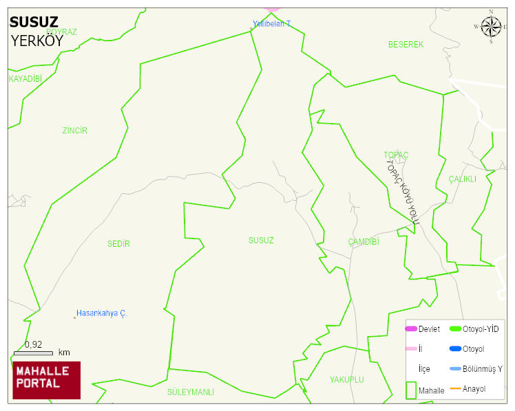 SUSUZ Köyü Haritası | Mahalle Sokak Haritası
