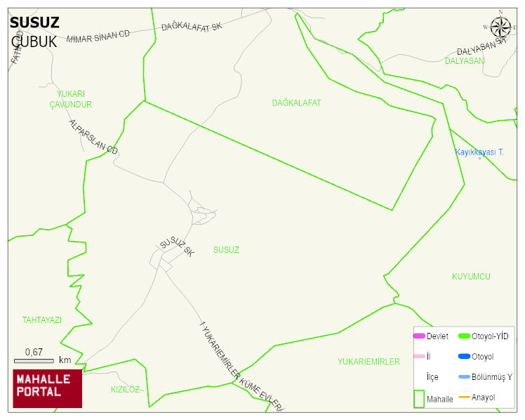 SUSUZ Mahallesi Haritası | İnteraktif Köy ve Mahalle Sınırları