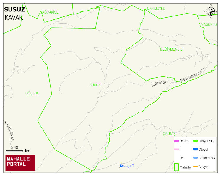 SUSUZ Mahallesi Haritası | Mahalle Sokak Haritası