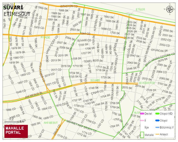 SÜVARİ Mahallesi Haritası | Mahalle ve Köy Sınırı