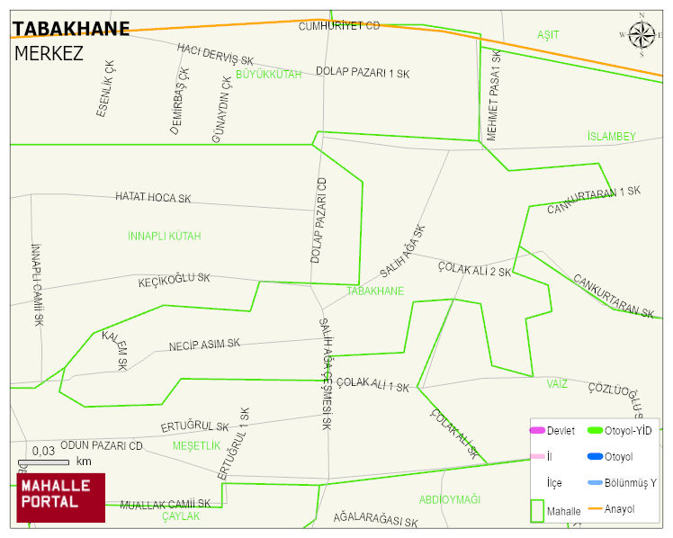 TABAKHANE Mahallesi Haritası | Sayısal Bölge Görünümü