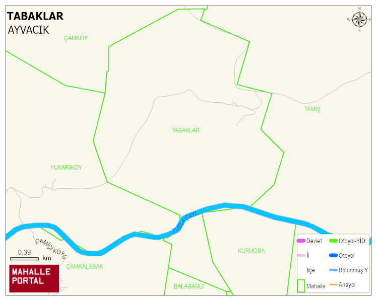 TABAKLAR Köyü Haritası | İnteraktif Köy ve Mahalle Sınırları