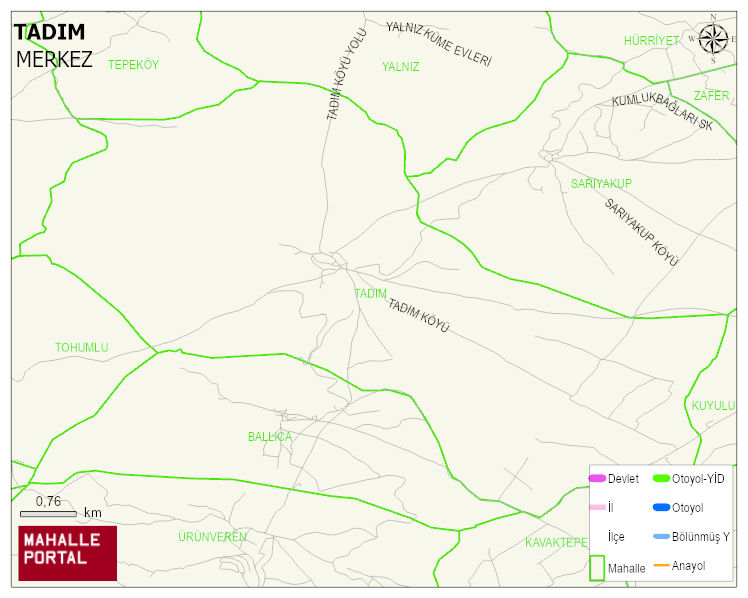 TADIM Köyü Haritası | Mahalle ve Köy Sınırı