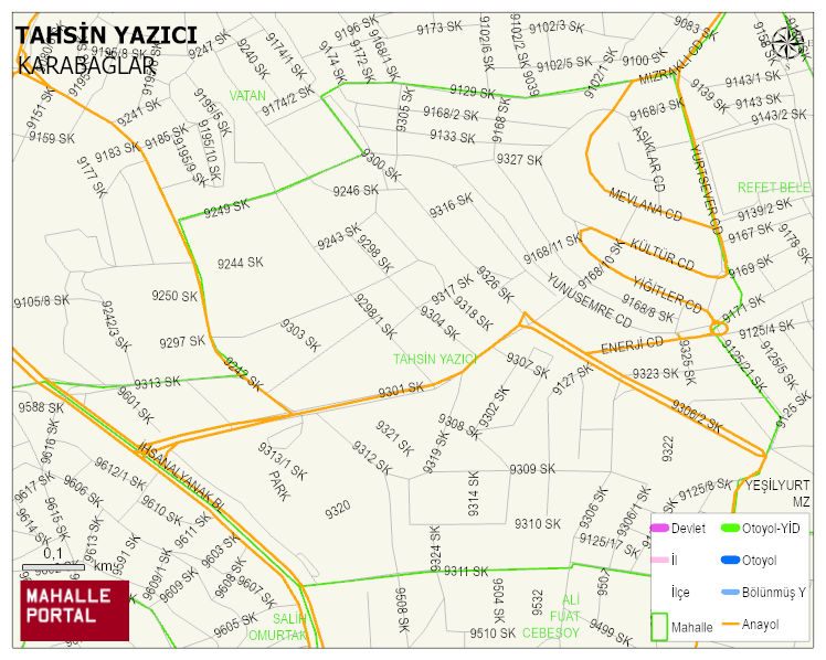 TAHSİN YAZICI Mahallesi Haritası | Detaylı Köy ve Mahalle Görünümü