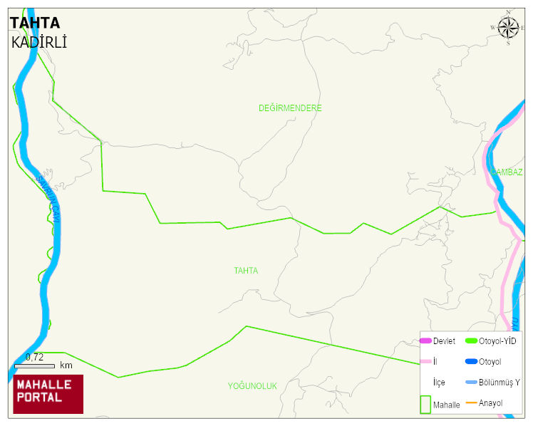 TAHTA Köyü Haritası | Yükselti ve Doğa Özellikleri