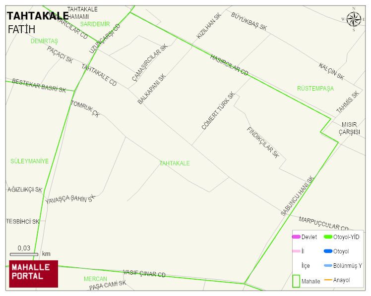 TAHTAKALE Mahallesi Haritası | Mahalle ve Köy Sınırı