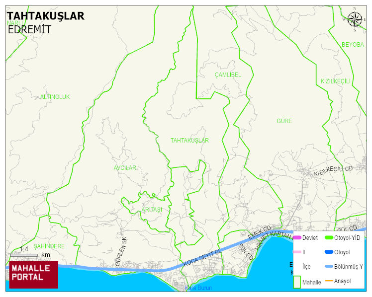 TAHTAKUŞLAR Mahallesi Haritası | Mahalle Sokak Haritası