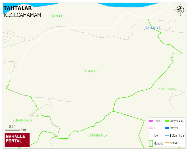 TAHTALAR Mahallesi Haritası | Mahalle ve Köy Sınırı