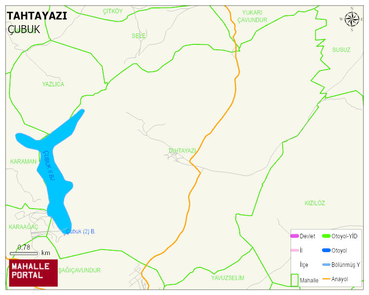 TAHTAYAZI Mahallesi Haritası | Yükselti ve Doğa Özellikleri