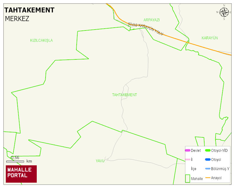 TAHTAKEMENT Köyü Haritası | Detaylı Köy ve Mahalle Görünümü