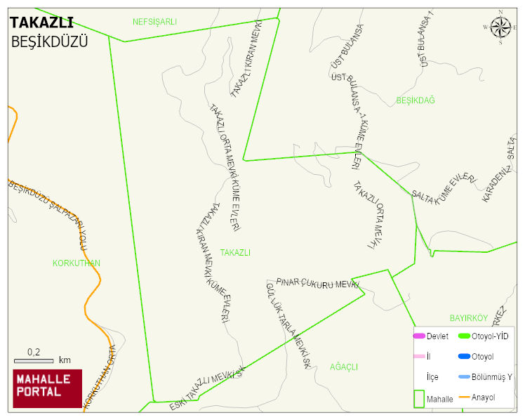 TAKAZLI Mahallesi Haritası | Güncel Mahalle ve Köy Haritası