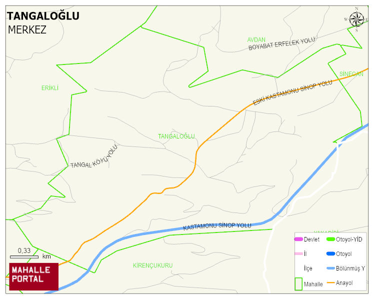 TANGALOĞLU Köyü Haritası | Yükselti ve Doğa Özellikleri