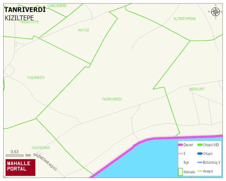 TANRIVERDİ Mahallesi Haritası | İnteraktif Köy ve Mahalle Sınırları