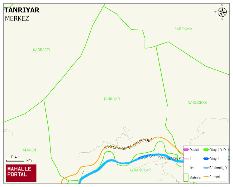 TANRIYAR Köyü Haritası | Mahalle ve Köy Sınırı