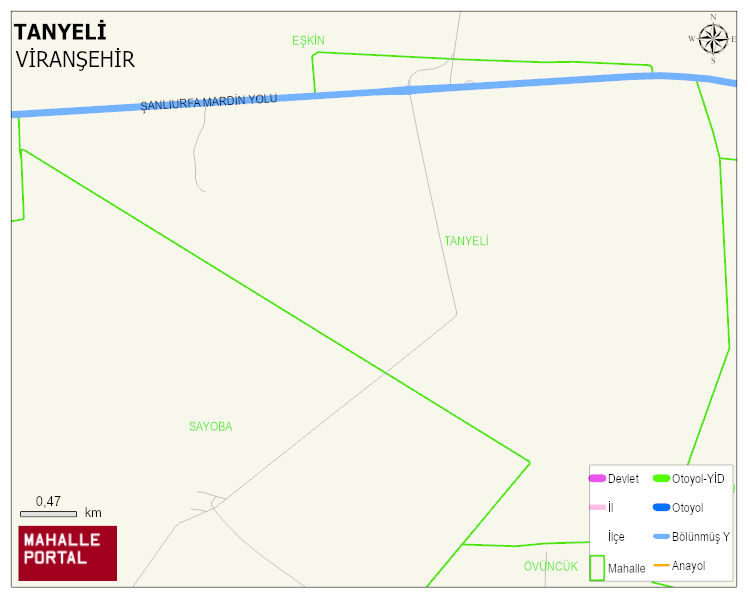 TANYELİ Mahallesi Haritası | Yükselti ve Doğa Özellikleri