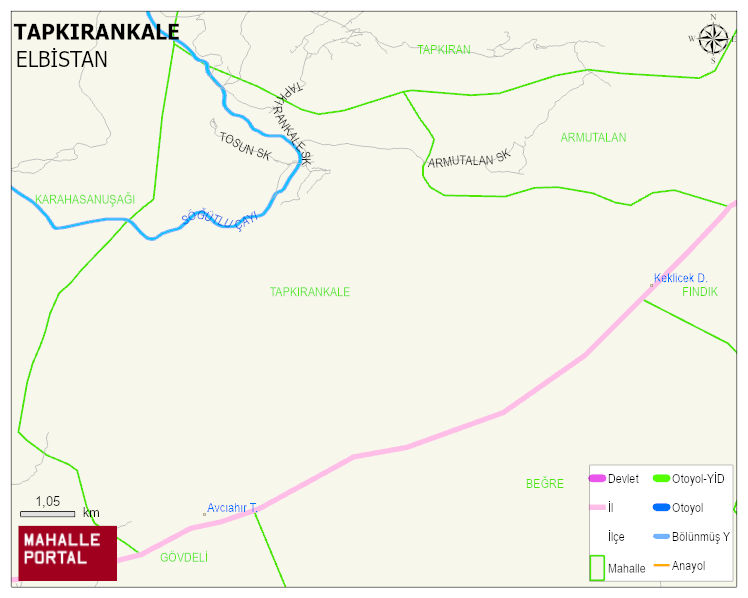TAPKIRANKALE Mahallesi Haritası | Detaylı Köy ve Mahalle Görünümü
